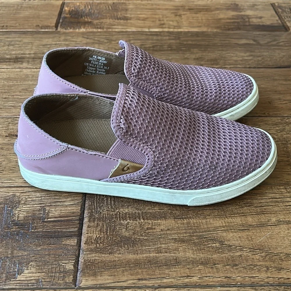 OluKai Pehuea Breathable Mesh Slip On Sneakers Drop In Heel Pink Womens Size 6.5